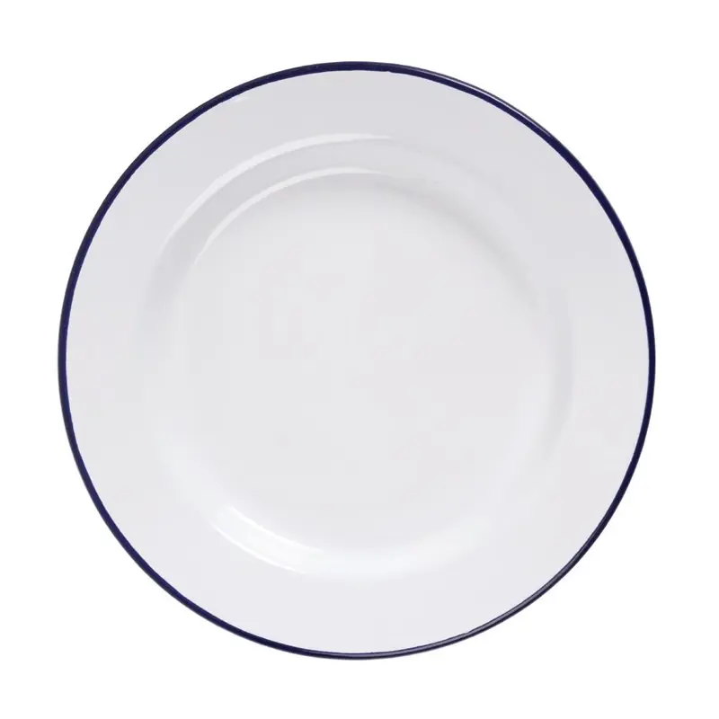 6 assiettes plate en acier émaillé olympia Ø 245mm