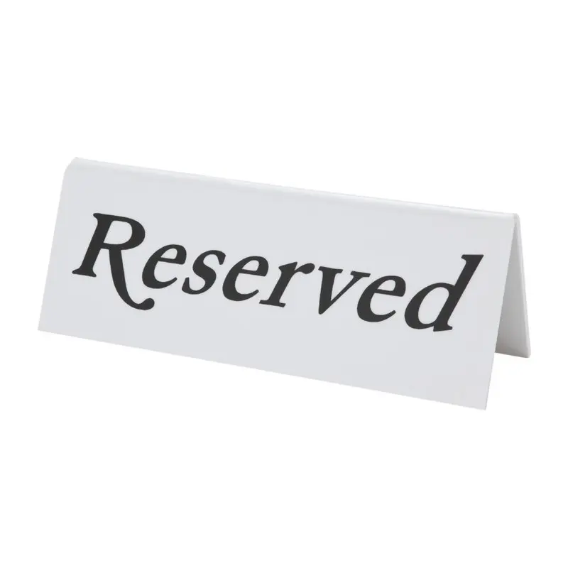 10 chevalets de table en Plastique "Reserved" 45(H) x 120(L) x 36(P)mm