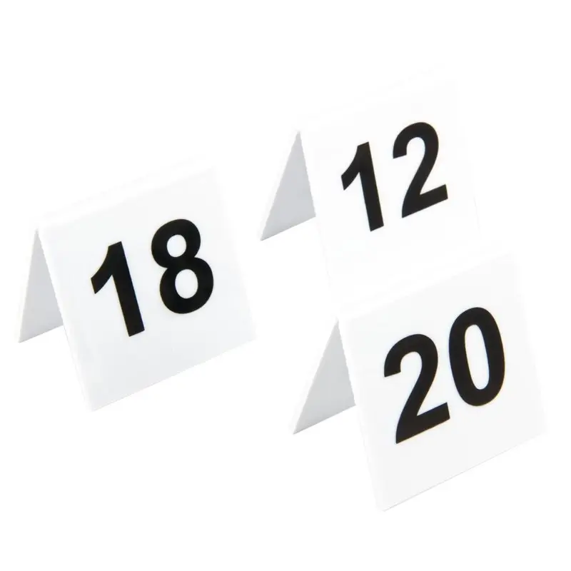 Lot de numéros de table en plastique de 11-20 - 50(H) x 50(L) x 35(P) mm