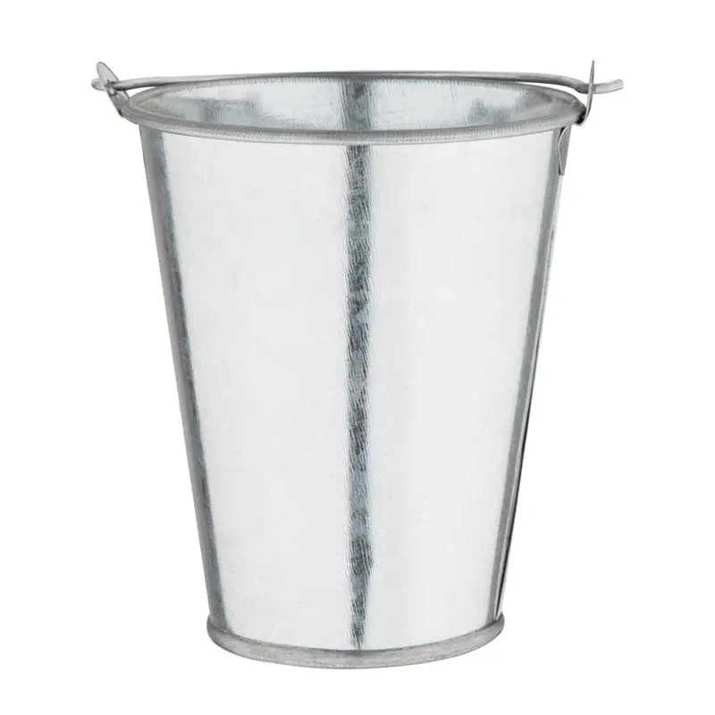 Seau rond en acier galvanisé 120(H) x 95(Ø)mm. 485 ml Olympia
