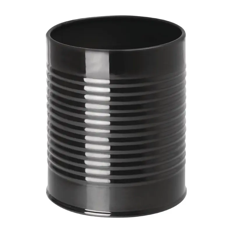 Récipient boîte de conserve en acier galvanisé 110(H) x 90(Ø)mm. 665 ml Olympia noir