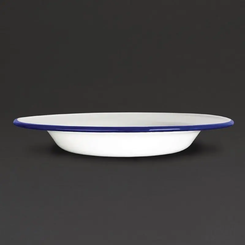 6 assiettes creuses en acier émaillé Olympia 245mm