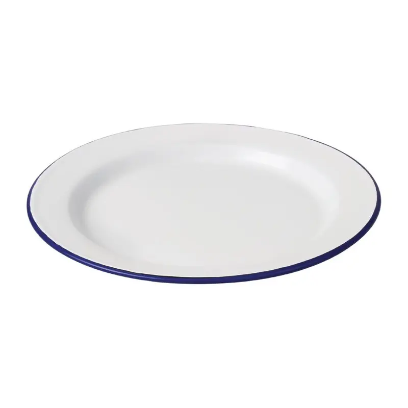 6 assiettes plates en acier émaillé Olympia 300mm