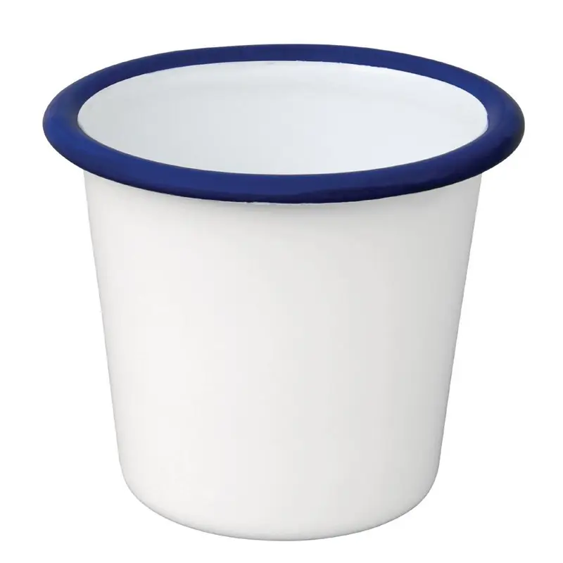 6 pots à sauce en acier émaillé bleu et blanc Olympia 114ml : 58(H)mm x 65(Ø) mm