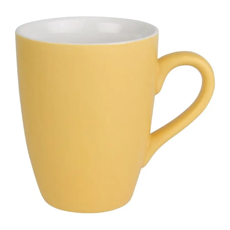 6 mugs pastel mat en porcelaine Olympia jaune 320ml : 10(H) x 115(L) x 82(Ø)mm