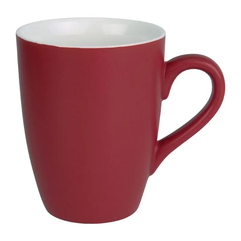 6 mugs pastel mat en porcelaine Olympia rouge 320ml : 10(H) x 115(L) x 82(Ø)mm
