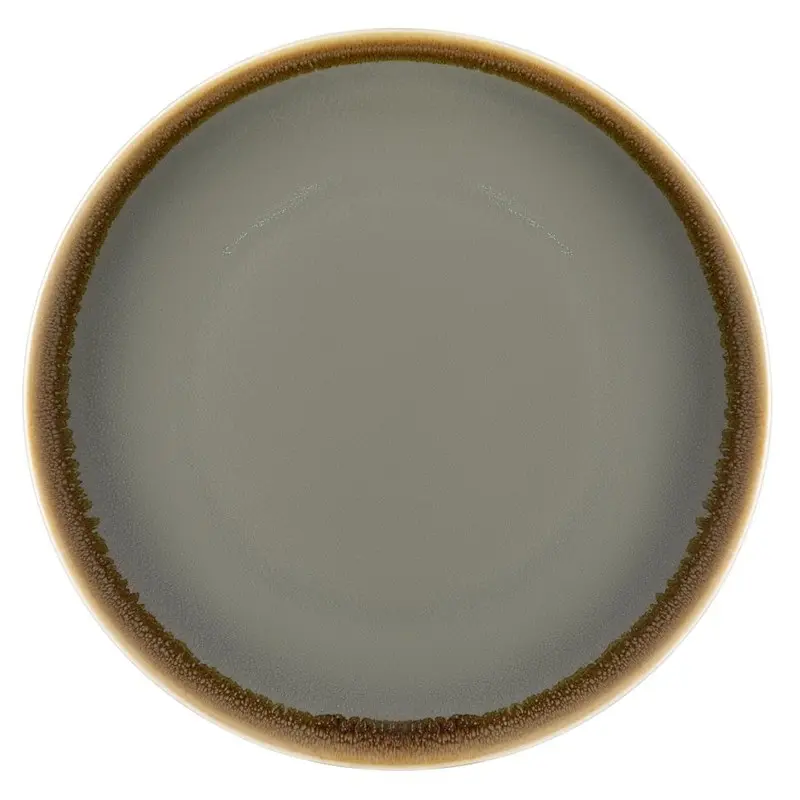 6 Assiettes plates rondes Kiln Olympia grises 230mm