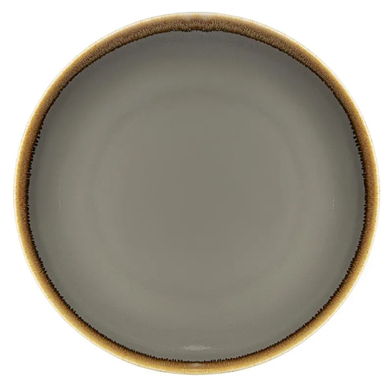 4 Assiettes plates rondes Kiln Olympia grises 280mm
