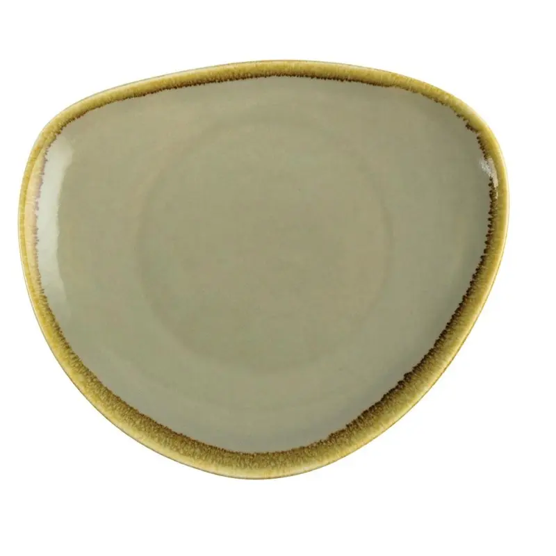 6 Assiettes triangulaires Olympia Kiln mousse 230mm 