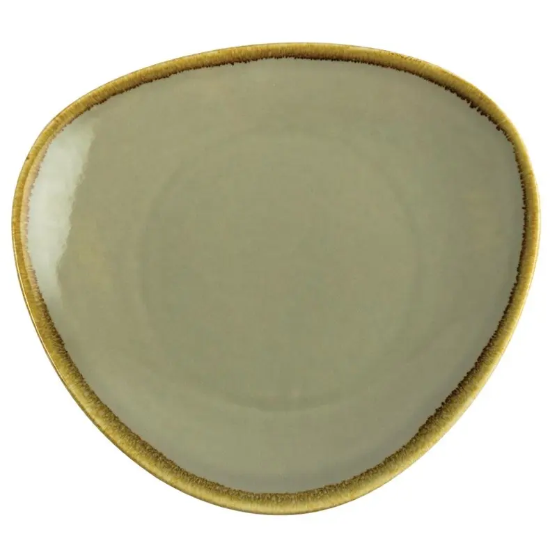 4 Assiettes triangulaires Olympia Kiln mousse 280mm