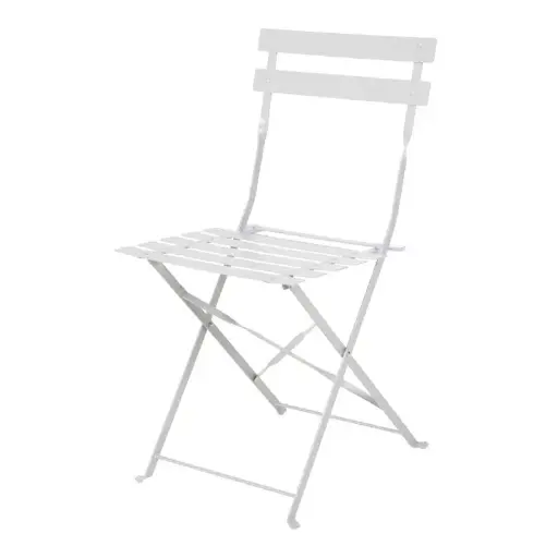 [GH551] CHAISE DE TERRASSE PLIANTES EN ACIER GRIS BOLERO (LOT DE 2)