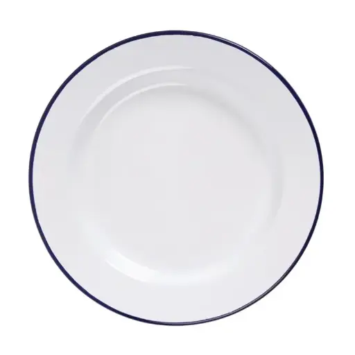 [GM512] 6 assiettes plate en acier émaillé olympia Ø 245mm