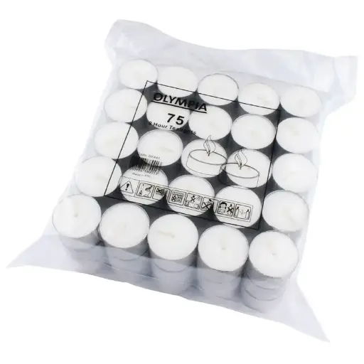 [GF449] 75 Bougies Chauffe-Plat 8 Heures Olympia - 40 (Ø) mm