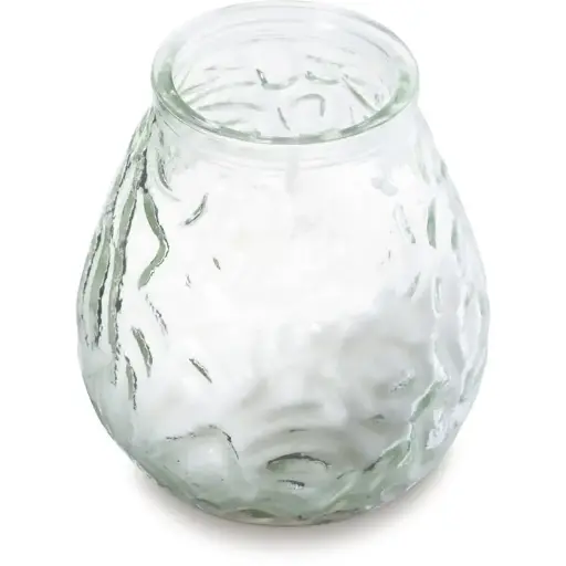 [GH627] 12 Bougies Vénitiennes Bolsius Low Boy Transparentes  Durée d'allumage 75 heures - 105(H) mm