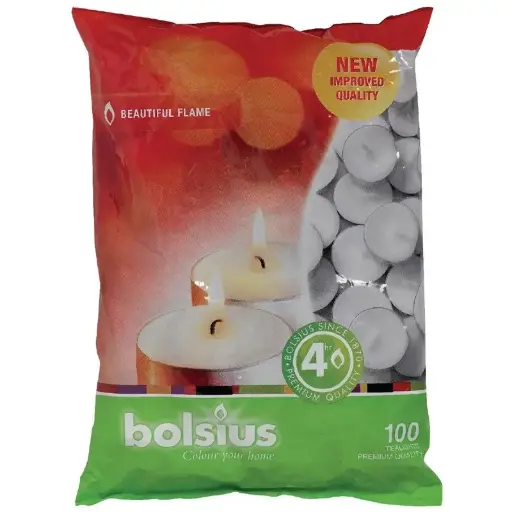 [P950] 100 Bougies Chauffe Plats Bolsius 4 Heures - 40(Ø)mm