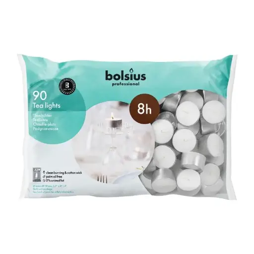 [DJ759] 90 Bougies Chauffe-Plat Professionnelles Bolsius 	Durée de combustion de 8 heures 