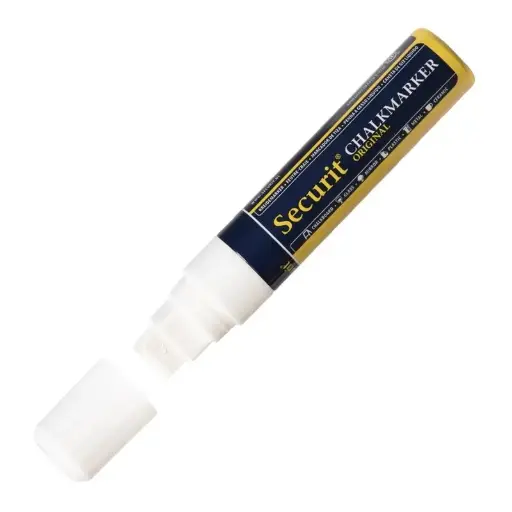 [P538] Marqueur craie Blanc Securit 15mm pointe oblongue