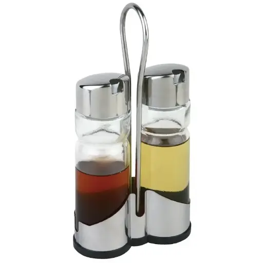 [CF296] Ensemble huilier ou Vinaigrier avec support APS 215(H) x 115(L) x 54(P) mm
