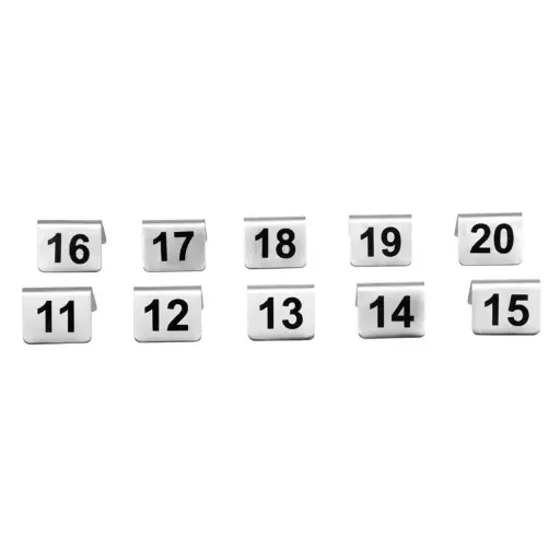 [U047] Lot de numéros de table en acier inoxydable de 11-20 Dimensions 35(H) x 51(L) x 38(P) mm