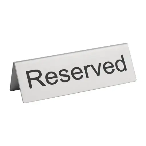 [U051] 10 chevalets de table en acier inoxydable Réservé 35(H) x 120(L) x 38(P)mm