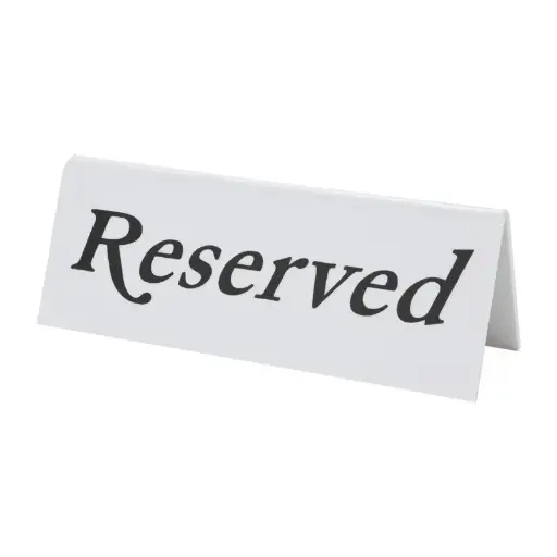 10 chevalets de table en Plastique "Reserved" 45(H) x 120(L) x 36(P)mm