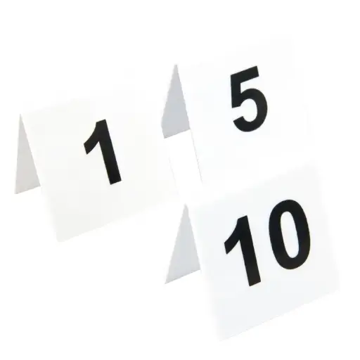 [L981] Lot de numéros de table en plastique de 1-10 - 50(H) x 50(L) x 35(P) mm