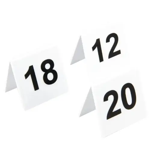 [L982] Lot de numéros de table en plastique de 11-20 - 50(H) x 50(L) x 35(P) mm