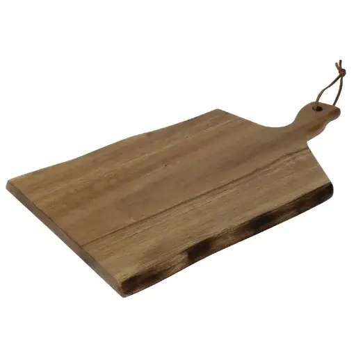 [GM264] Planche olympia en acacia bords ondulés 5(H) x 355(L) x 250(P)mm + manche de 85mm