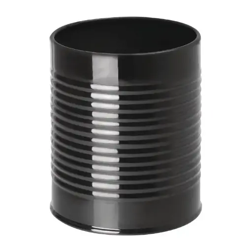[CP498] Récipient boîte de conserve en acier galvanisé 110(H) x 90(Ø)mm. 665 ml Olympia noir