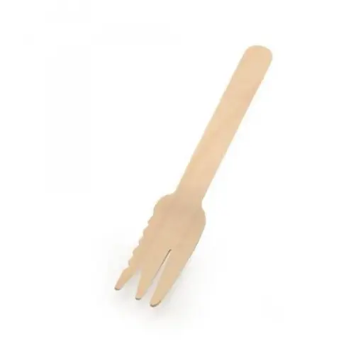 [76010028] 250 fourchettes en bois avec tranchant - naturel - 140mm