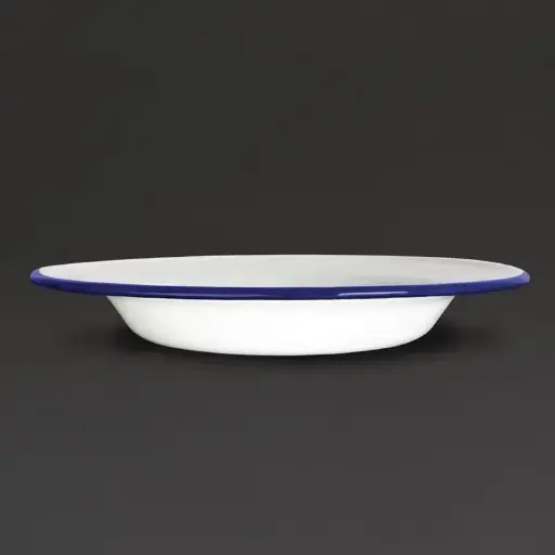 [GM513] 6 assiettes creuses en acier émaillé Olympia 245mm
