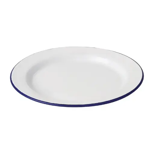 [DC388] 6 assiettes plates en acier émaillé Olympia 300mm