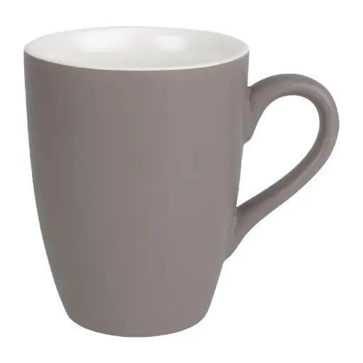[CS041] 6 mugs pastel mat en porcelaine Olympia gris 320ml : 10(H) x 115(L) x 82(Ø)mm