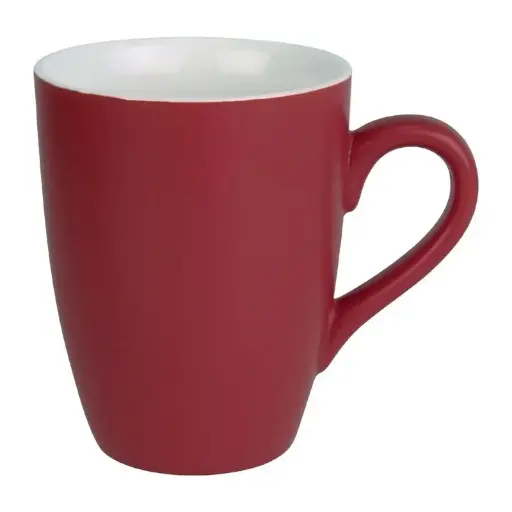 [CS043] 6 mugs pastel mat en porcelaine Olympia rouge 320ml : 10(H) x 115(L) x 82(Ø)mm
