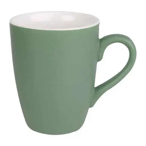 [CS044] 6 mugs pastel mat en porcelaine Olympia vert 320ml : 10(H) x 115(L) x 82(Ø)mm