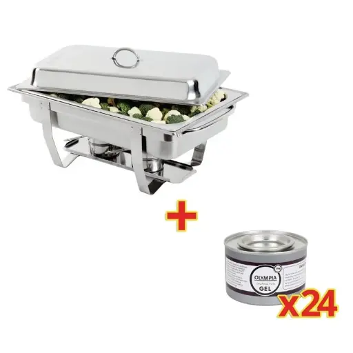 [S600] Chafing-dish-Olympia-Milan-GN-1/1 avec 24 capsules de gel combustible